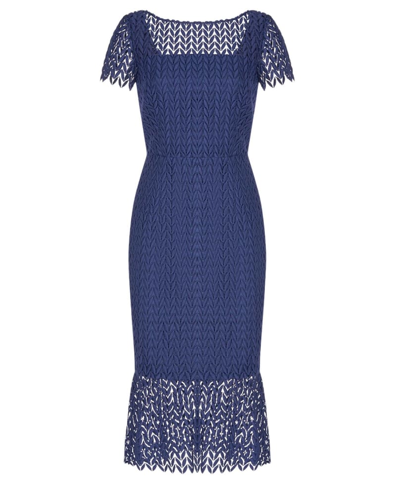 Front of a model wearing a size 14 Tatum Dress In Midnight in Midnight by Kay Unger. | dia_product_style_image_id:354737